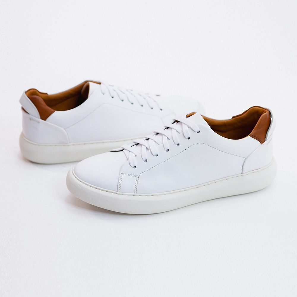 Tenis Sneaker Cabernet em Couro Branco