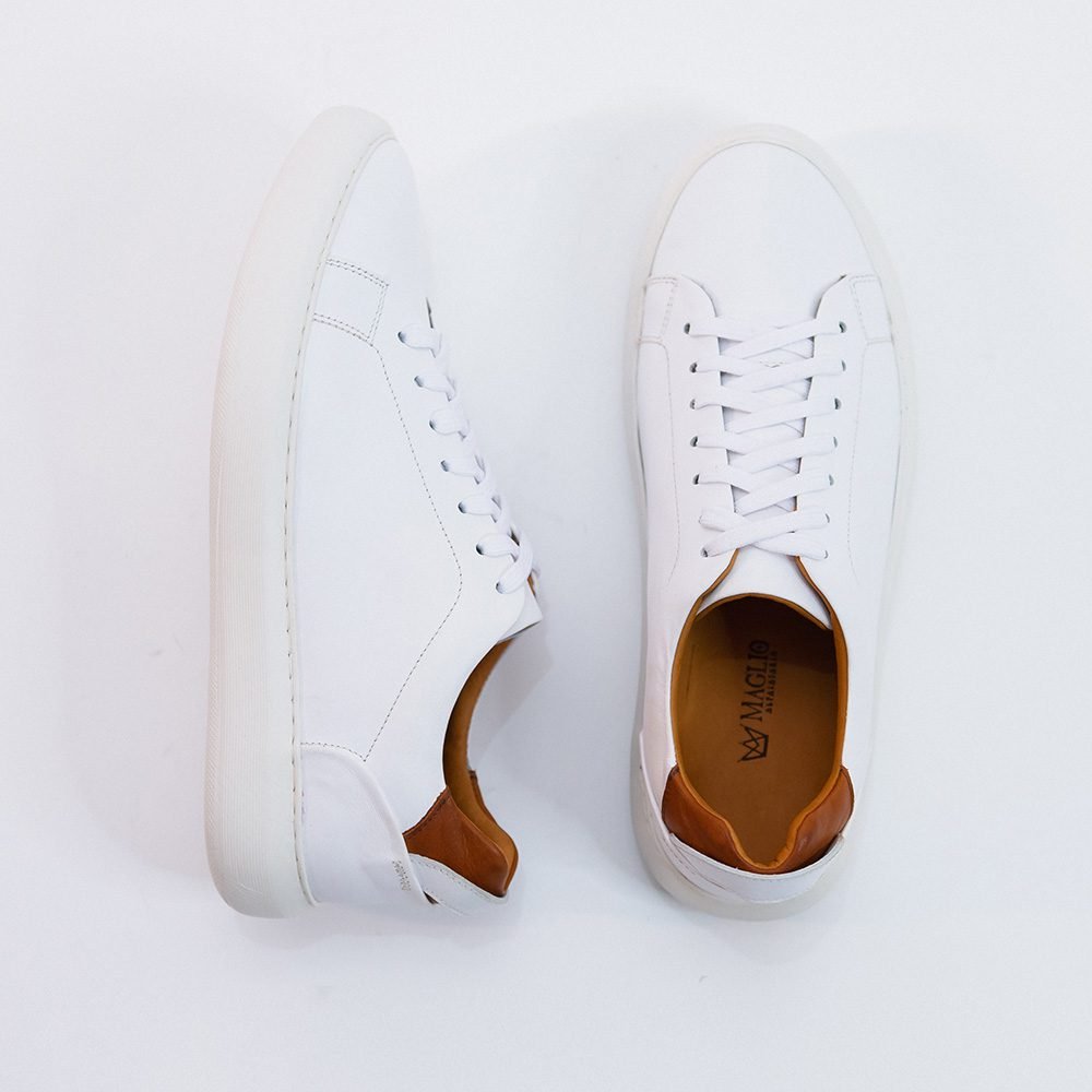 Tenis Sneaker Cabernet em Couro Branco