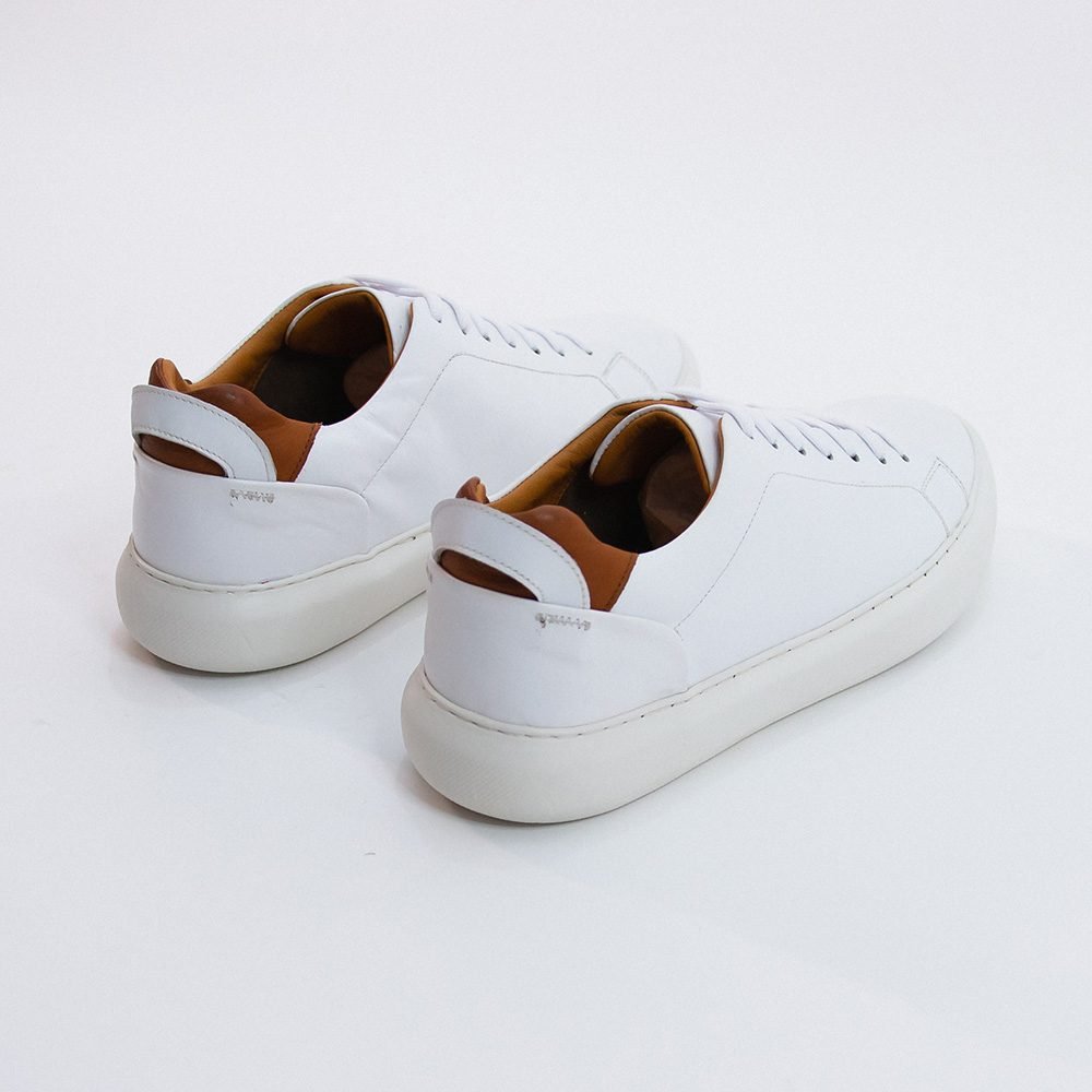 Tenis Sneaker Cabernet em Couro Branco