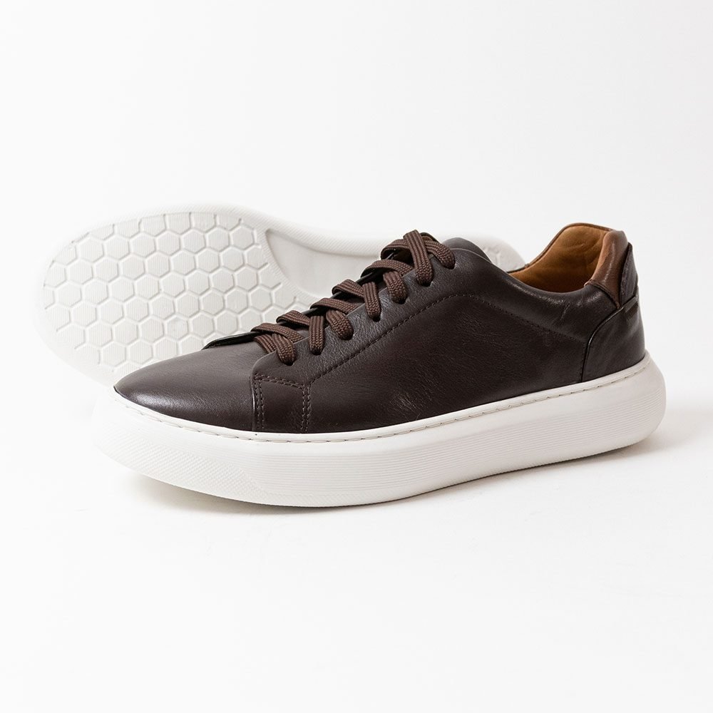 Tenis Sneaker Cabernet em Couro Marrom