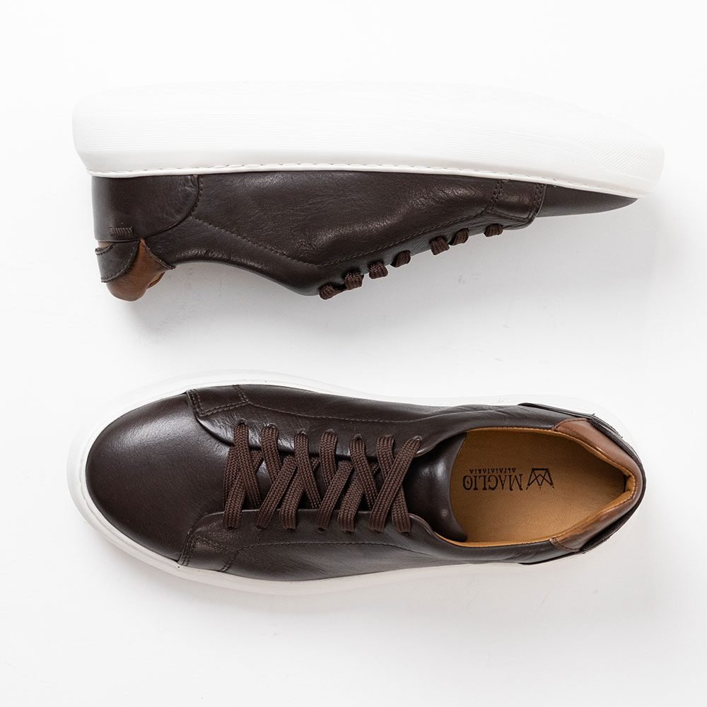 Tenis Sneaker Cabernet em Couro Marrom
