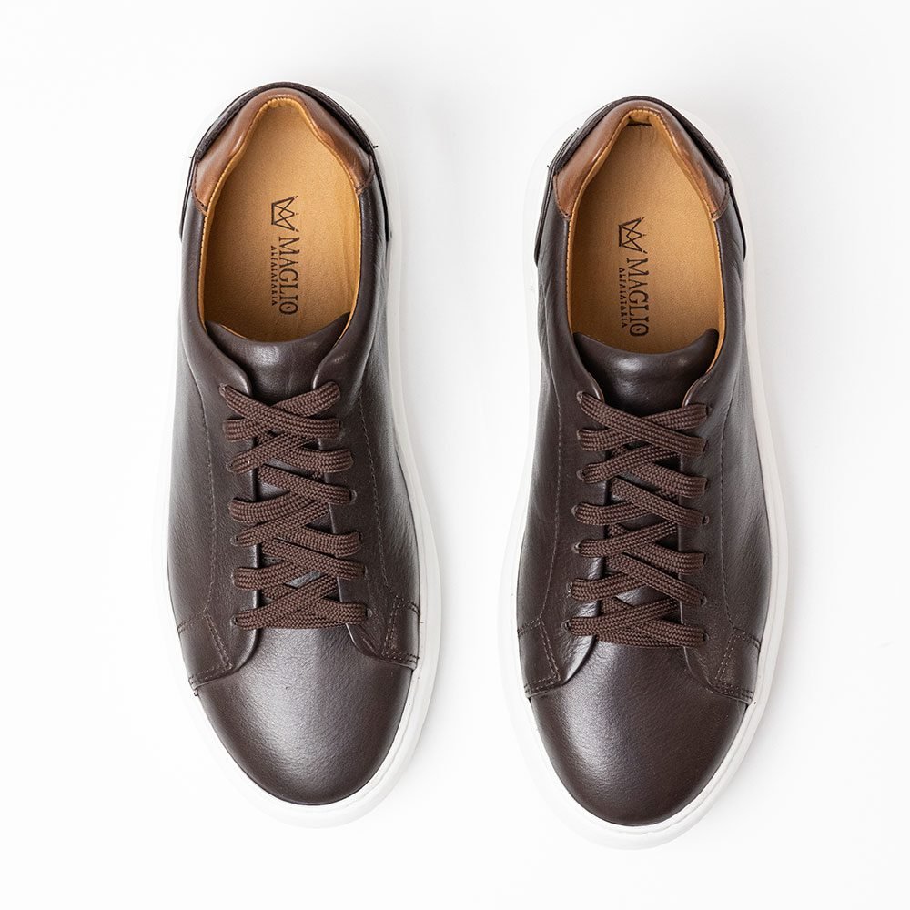 Tenis Sneaker Cabernet em Couro Marrom