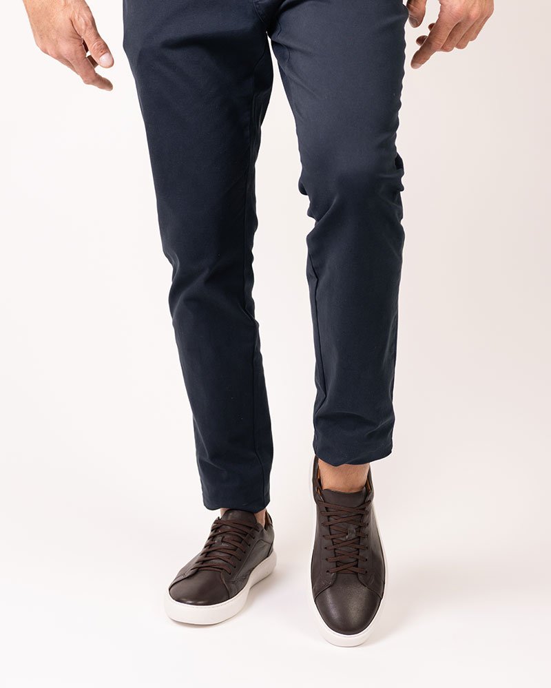 Calça Milano Slim Fit Sarja Marinho
