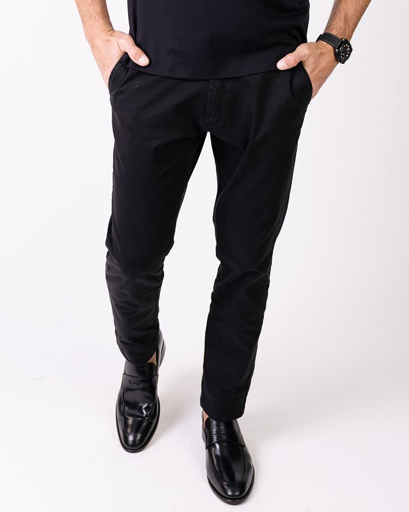 Calça Milano Basic Fit Sarja Preta