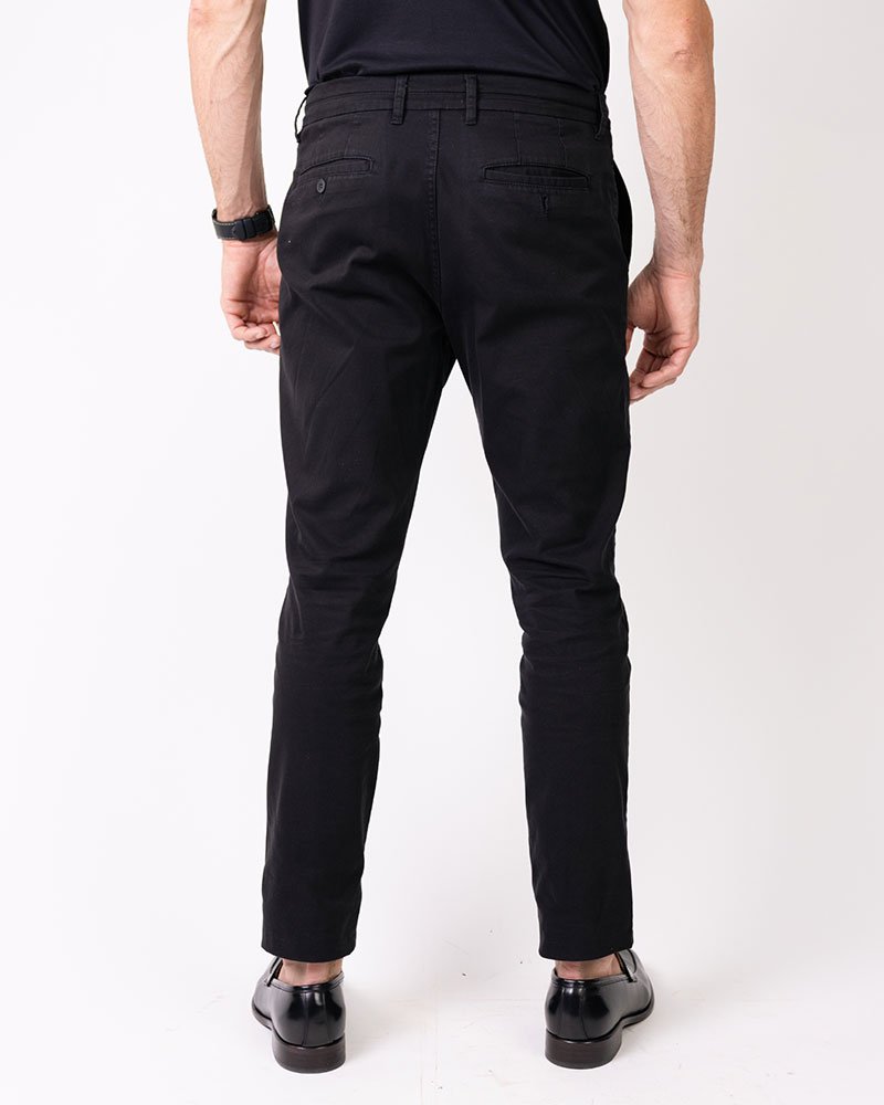 Calça Milano Slim Fit Sarja Preta