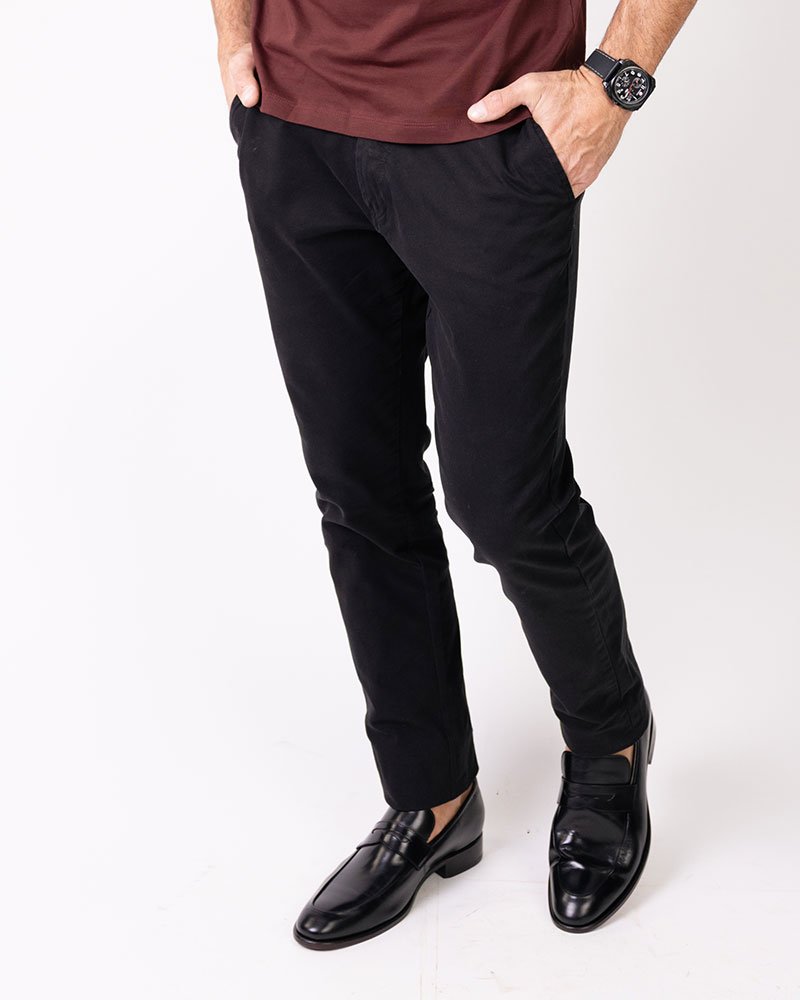 Calça Milano Basic Fit Sarja Preta