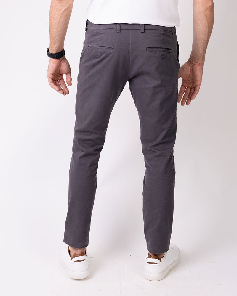 Calça Milano Slim Fit Sarja Cinza