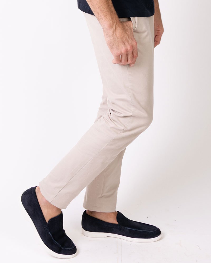 Calça Milano Slim Fit Sarja Caqui