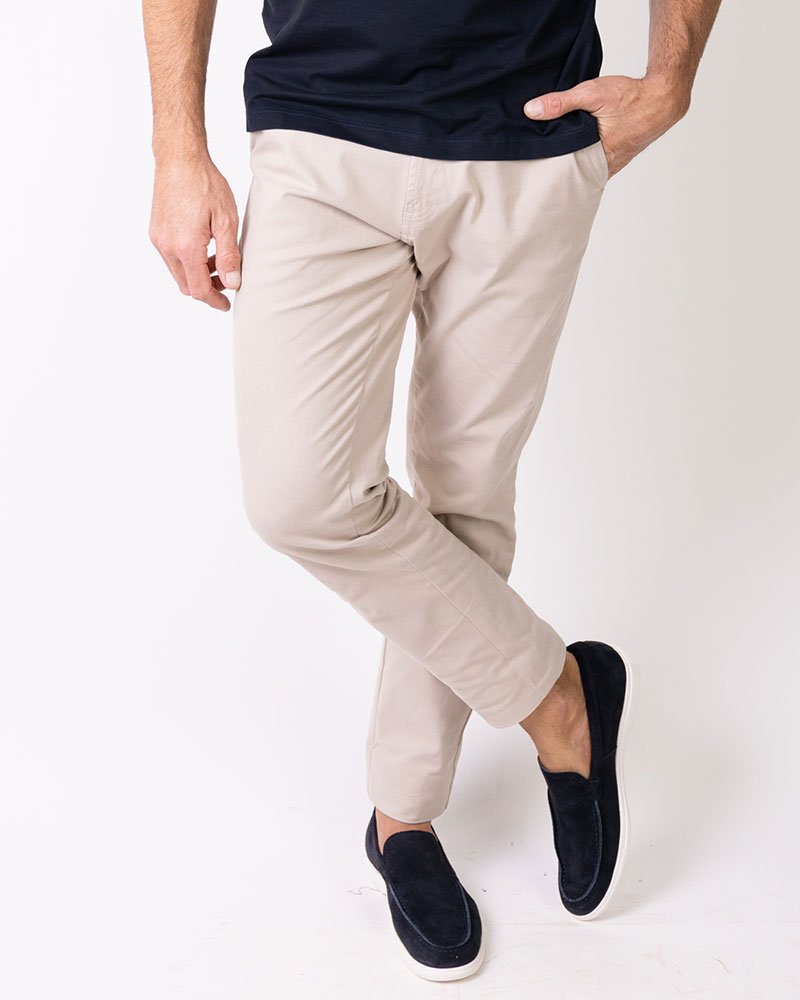Calça Milano Slim Fit Sarja Caqui