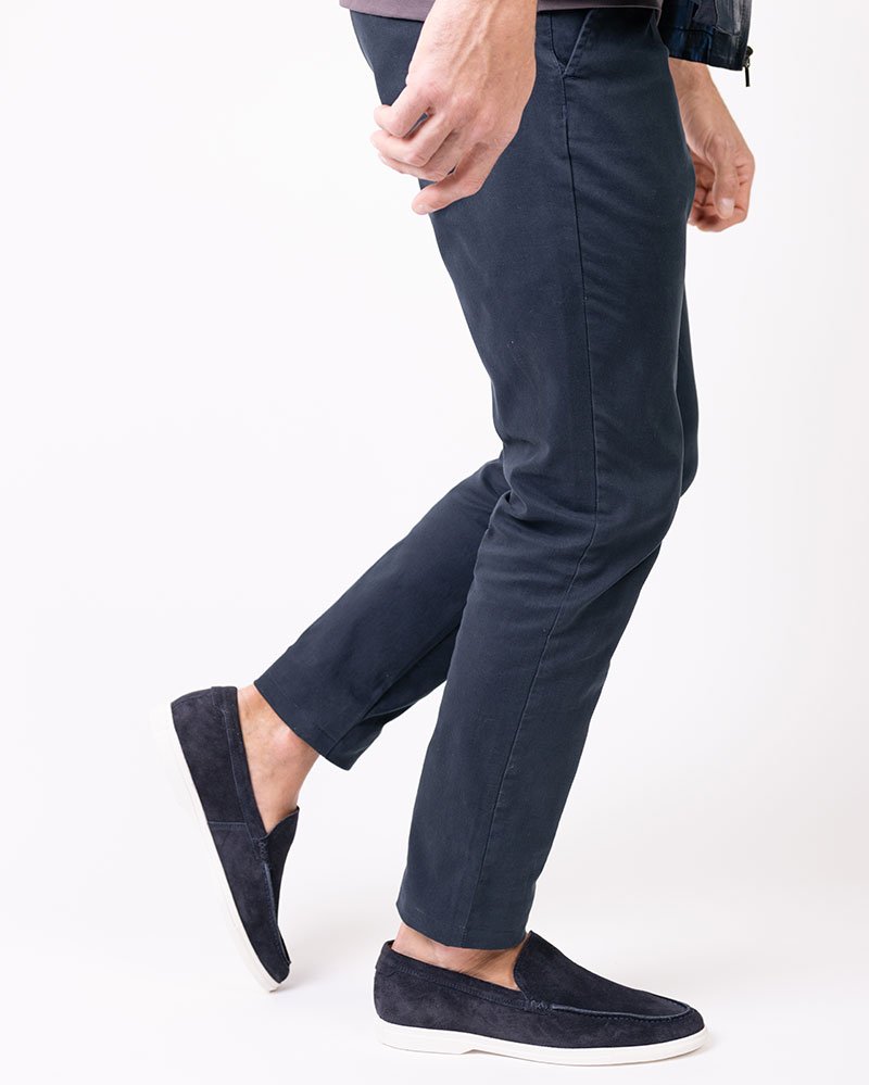 Calça Milano Slim Fit Sarja Marinho