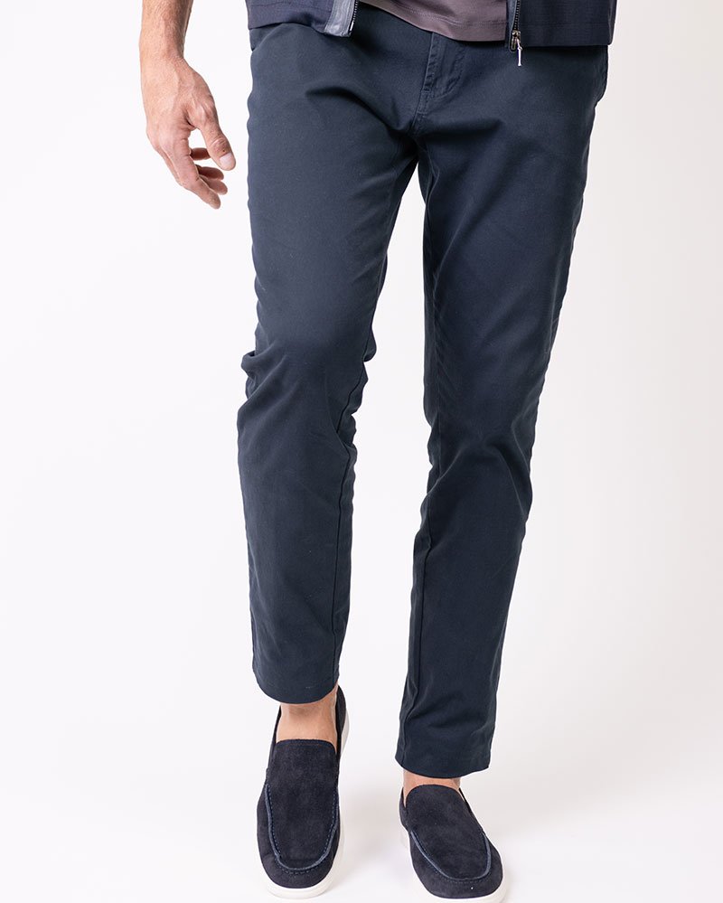 Calça Milano Basic Fit Sarja Marinho