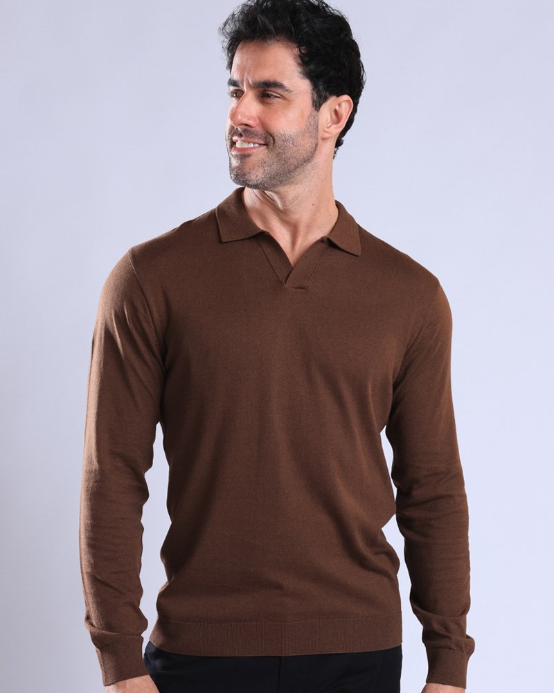Polo Pima Mantova Manga Longa Café